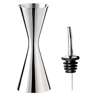 KALDIN 雙面調酒量杯 雞尾酒量酒器 60/90ml + 倒酒器套組, 基本款, 1套