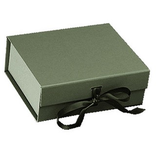 B Home Baking 蝴蝶結禮品摺疊磁吸盒 中, 橄欖綠(盒), 隨機出貨(緞帶), 1個