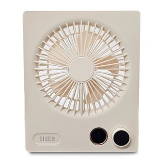 EIKER 울트라 슬림 탁상 벽걸이 겸용 LED 무선 리모컨 선풍기 4000mAh, WS-4415, 베이지