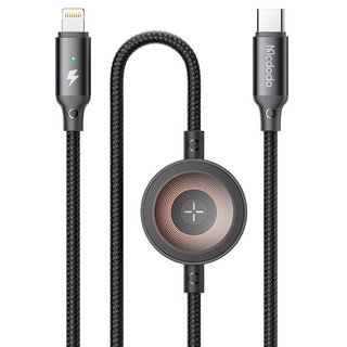 Mcdodo 麥多多 2合1 Apple Watch一體式高速充電 C-8pin PD充電線, 1個, 黑色