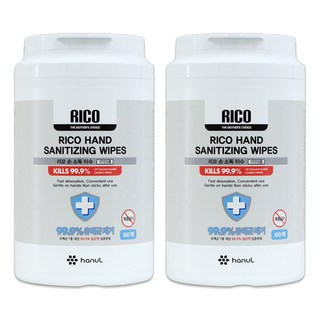 RICO Baby 乾洗手濕紙巾, 100入, 2個