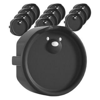 WONDER PAPA 可愛小熊插座安全蓋, 12個, 黑色