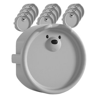 WONDER PAPA 可愛小熊插座安全蓋, 12個, 灰色