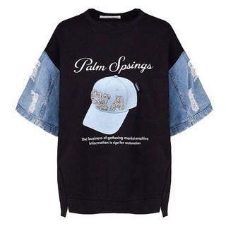 Paige Flynn 女款丹寧撞色T恤