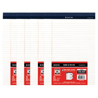 OXFORD 리갈패드 B5, 흰색, 50매, 4개