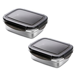 까사베니 연마제 없는 스테인레스 김치통, 550ml, 2개