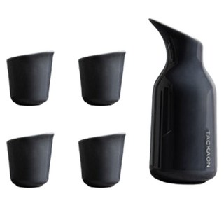 TACKAON 酒瓶 + 酒杯4入組 深灰色, 酒瓶 + 酒杯 4p, 1套