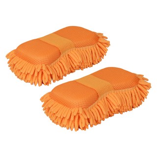 로드위너 세차 스펀지 극세사 워시미트, 2개, 혼합색상