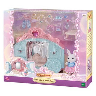 EPOCH Sylvanian Families 森林家族 雪花兔女孩的閃亮更衣室 5758 公仔, 1個