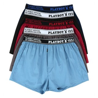 플레이보이 40수 순면 아웃밴드 통기성 사각 트렁크 5종 세트