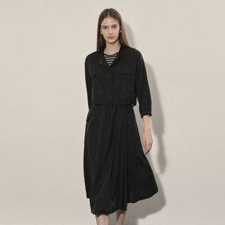 Olivia Lauren 女用條紋洋裝 VVBOA4F7161, 黑色