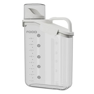 딩동펫 반려동물 심플 이중밀폐 투명 사료통, 화이트, 2.8L, 1개