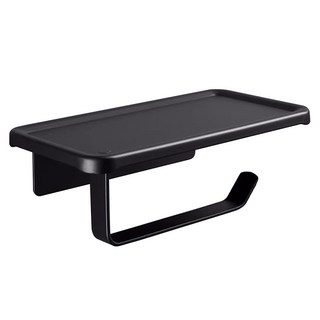 comet 黏貼式鋁製捲筒衛生紙收納架, 1個, 黑色