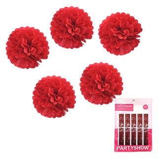Partyshow 派對花球 康乃馨裝飾 5個, 紅色