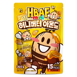 HBAF 蜂蜜奶油杏仁果迷你包 15包入, 300g, 1袋