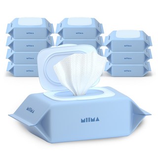미마 유아용 물티슈 블루 캡형 80평량, 12개, 72개입