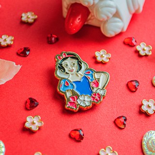Iknowk 迪士尼書桌裝飾公主花朵別針徽章