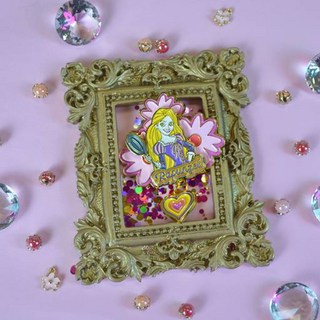 迪士尼 花朵造型層疊徽章 長髮公主