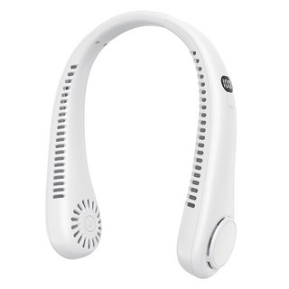 오엠티 BLDC 저소음 휴대용 무선 LED 배터리 표시 넥 밴드 선풍기, OEF-NECK5, 화이트