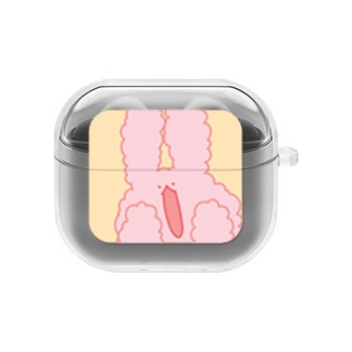 에잇클로드 유어픽 갤럭시 버즈3 / 버즈3프로 공용 일체형 클리어 하드 케이스, 뽀글옐로, 1개