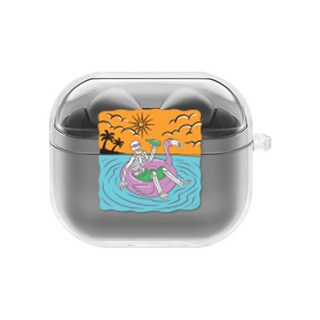 에잇클로드 유어픽 갤럭시 버즈3 / 버즈3프로 공용 일체형 클리어 하드 케이스, 튜브스컬, 1개