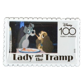 迪士尼100週年郵票徽章 lady and the tramp, 1個, 1入