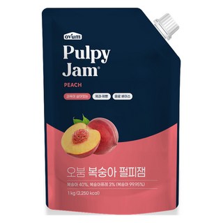 ovum 水蜜桃果粒果醬, 1kg, 1包