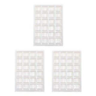 SNAZZY 方形製冰盒 24格, 白色, 3個