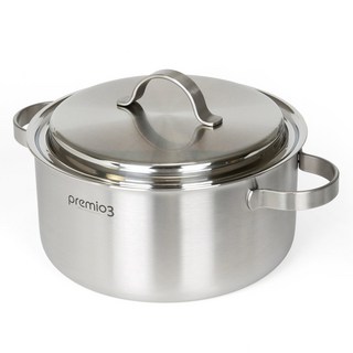 Kitchen Art Premio 3 電磁爐適用三層不鏽鋼雙柄鍋, 1個, 24cm, 銀色