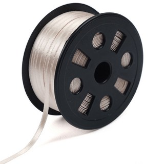 Mungu 高級亮面單面緞帶 5mm, 淺米色, 1個, 90m