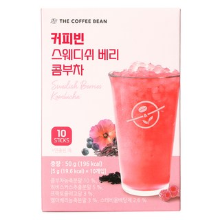 The Coffee Bean 康普茶沖泡粉 瑞典莓果口味, 5g, 10條, 1盒