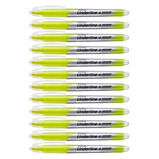 문화연필 언더라인 S 형광펜, 노랑, 12개