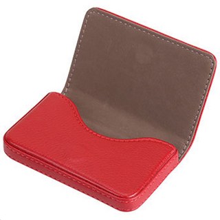 pines 皮革卡片收納名片夾, 1個, 紅色