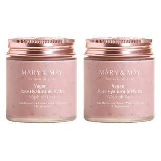 MARY&MAY 玫瑰玻尿酸潔淨泥膜 125g, 2罐, 1組