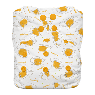 THiRSTiES AIO有機棉壓扣一體式布尿布 SANRIO聯名款 0~36個月成長型 親膚透氣, Gudetama 蛋黃哥, 1件