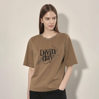 Olivia Lauren 女款天鵝絨字母短袖T恤 VVCAS4F7271