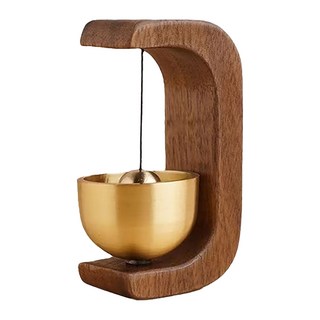 Viita 日式復古吸門式實木進門提醒掛飾/迎客門鈴 磁吸設計, 胡桃木, 7.5 x 4 x 2.5cm