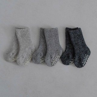 PEEKABOO 羅紋羊毛長襪三雙組