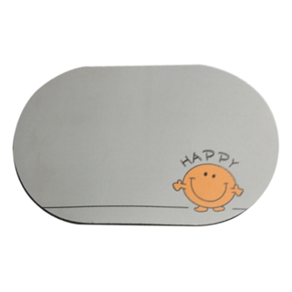comet Home 可水洗珪藻土腳踏墊, 1個, 橢圓灰底笑臉款