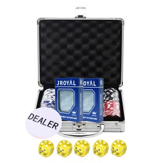 Dasamol 彩色籌碼 5種 x 20p + J皇家卡 2p + 莊家籌碼 + 骰子 5p 套組, 黃色(骰子), 1個