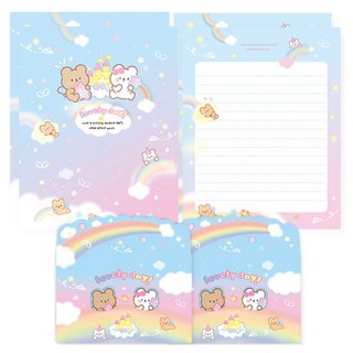 From&To 甜蜜可愛 俏皮吐舌 設計款信紙 24p + 信封 12p 套組, FL118-3, 1套