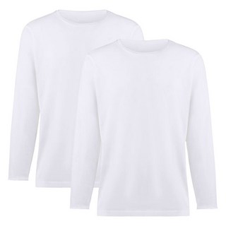 HIPPO 30支純棉圓領透氣長袖T恤 2件組, 白色, 白色