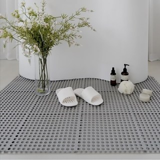 comet 浴室拼貼地墊, 16片, 灰色