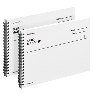 motemote Task Manager 16WEEKS 專案計畫本, 白色, 2個
