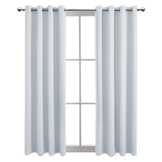 comet 隔熱遮光打孔式窗簾 附窗簾綁帶, 灰白色