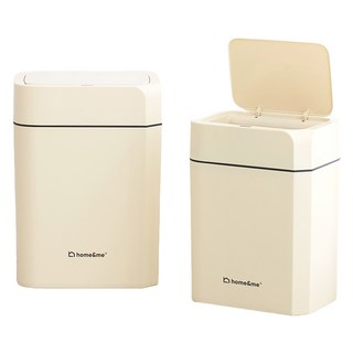 Home&Me Crema 智能自動感應垃圾桶 12L+16L 套裝, 奶油黃