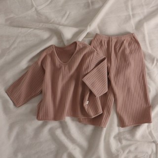 PEEKABOO 童款Friends坑條長袖套裝