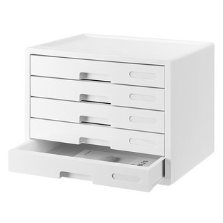 SYSmAX 寬版彩色收納櫃, 5層, 白色