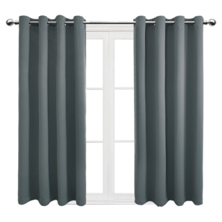 comet Home 打孔遮光隔熱窗簾 2個, 木炭灰