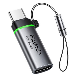 Mcdodo 麥多多 自動斷電 C to C 轉接頭, 1個, 灰色